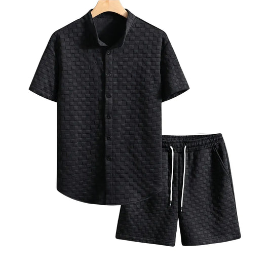 Herren Sommer-Set mit Hemd und Shorts – Zweiteiliges Freizeit-Outfit